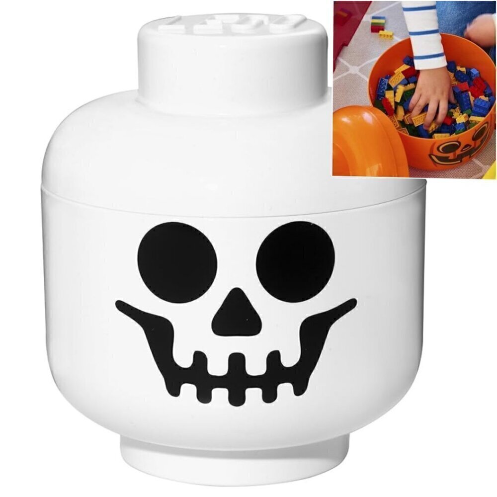 LEGO Large Storage Head Skeleton Face Halloween Decor Toy Box
